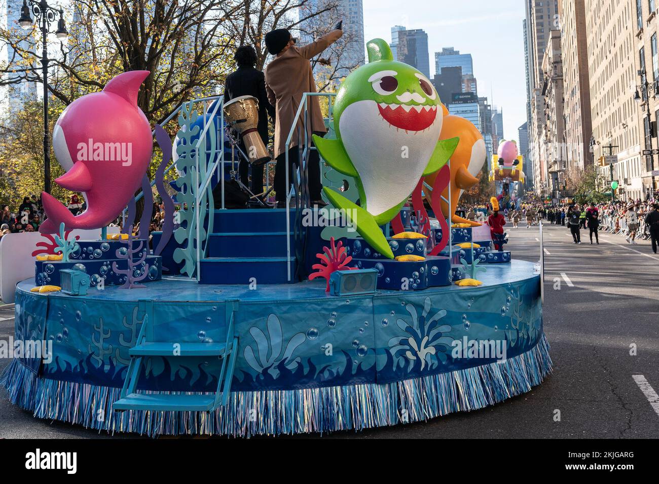 New York, USA. 24th Nov, 2022. Baby Shark float seen during 96th Macy's