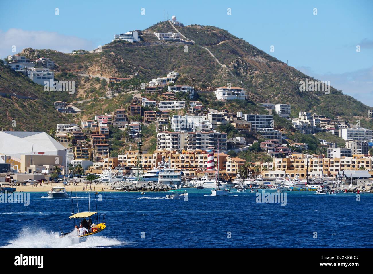 Cabo San Lucas, Mexico - November 7, 2022 - The view of the hill with ...