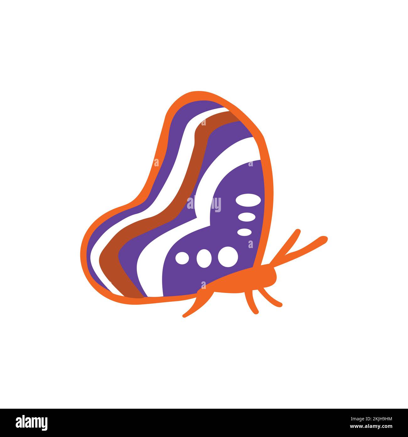 Simple Butterfly logo icon on a white background Stock Vector