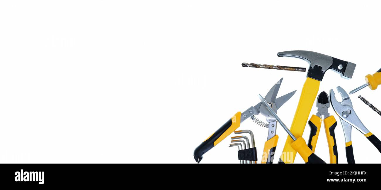 An illustration of construction tools isolated on a white background ...