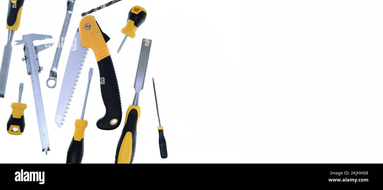 An illustration of construction tools isolated on a white background ...