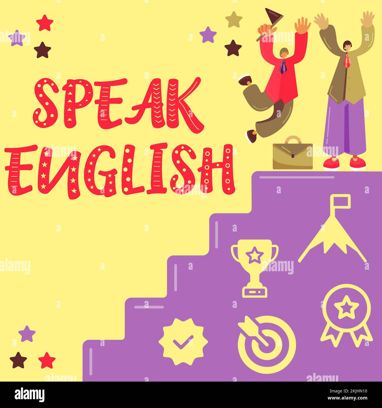 Writing displaying text Speak English, Business approach Study another ...