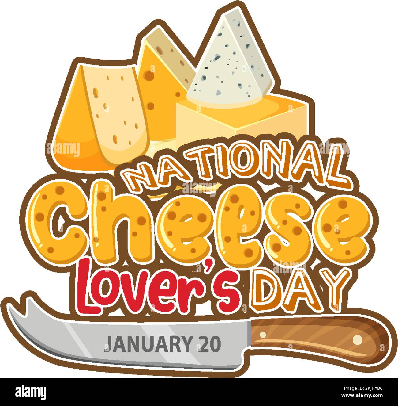 National Cheese Lovers Day Banner Design illustration Stock Vector