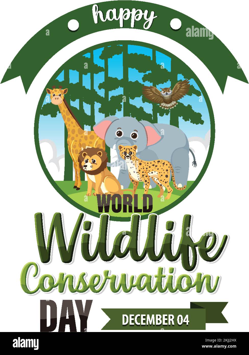 World wildlife conservation day banner design illustration Stock Vector