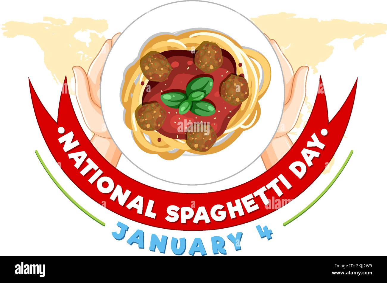 National Spaghetti Day Banner Design illustration Stock Vector Image