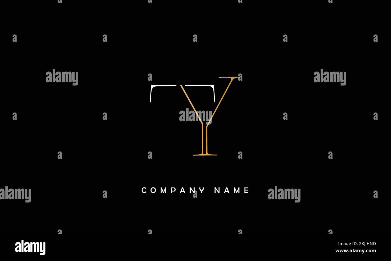 YT, TY Abstract Letters Logo Monogram Stock Vector