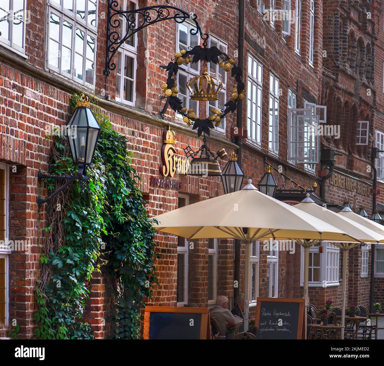 Historic Krone Inn in the Old Town, Lüneburg, Lower Saxony, Germany, Europe Stock Photo