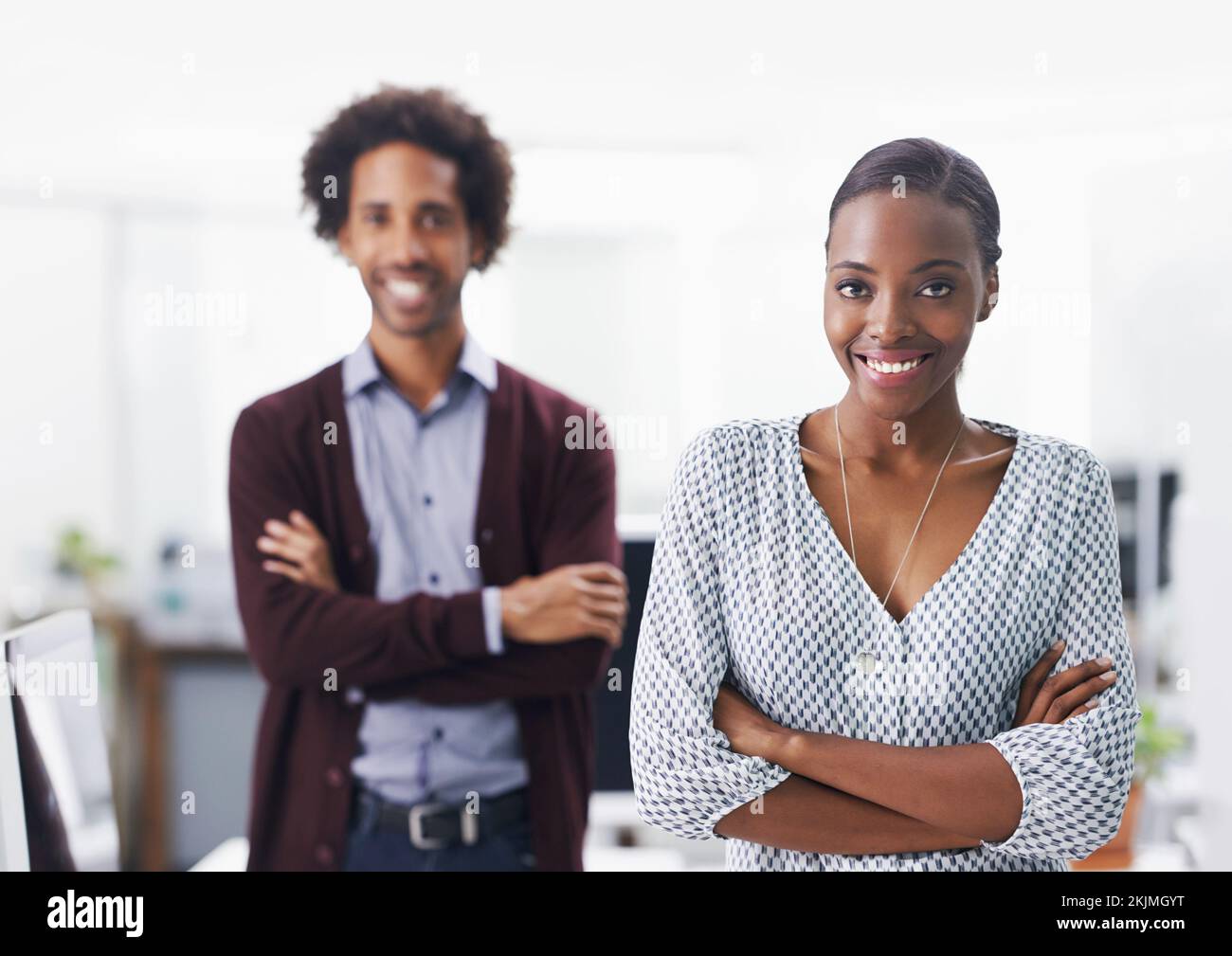 Shell be successful with him backing her. Portrait of two colleagues ...