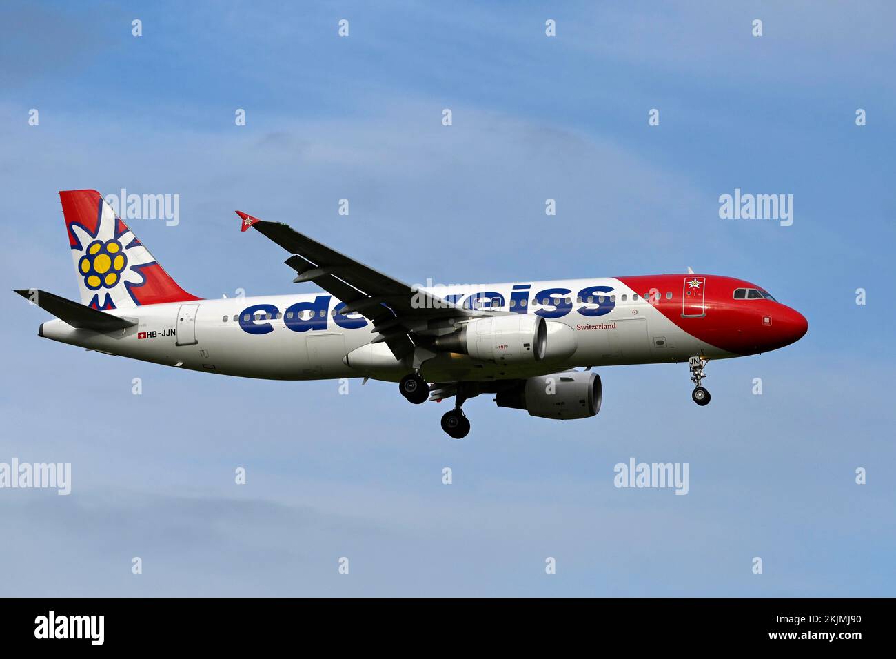 Aircraft Edelweiss Air, Airbus A320-200 HB-JJN Stock Photo