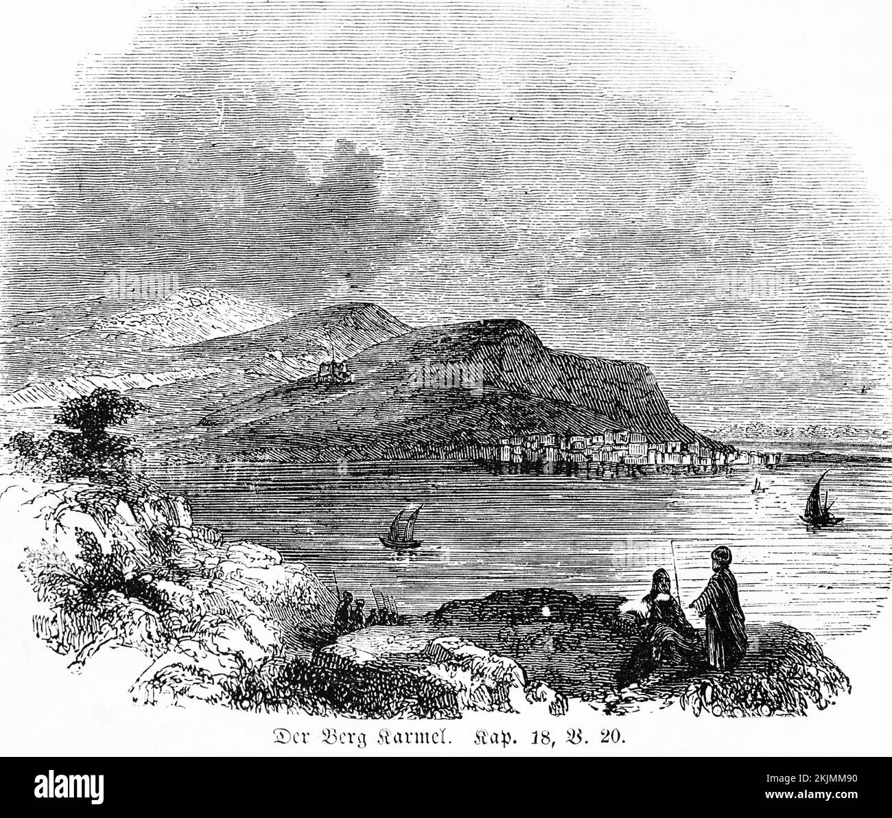 Mount Carmel, Ahab, gather, landscape, lake, harbour, city, mountains