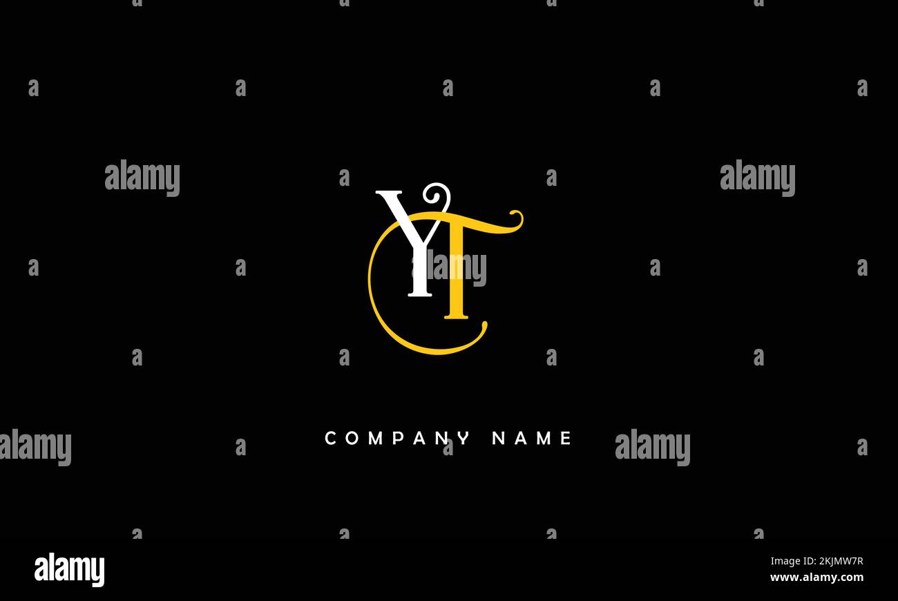 YT, TY Abstract Letters Logo Monogram Stock Vector