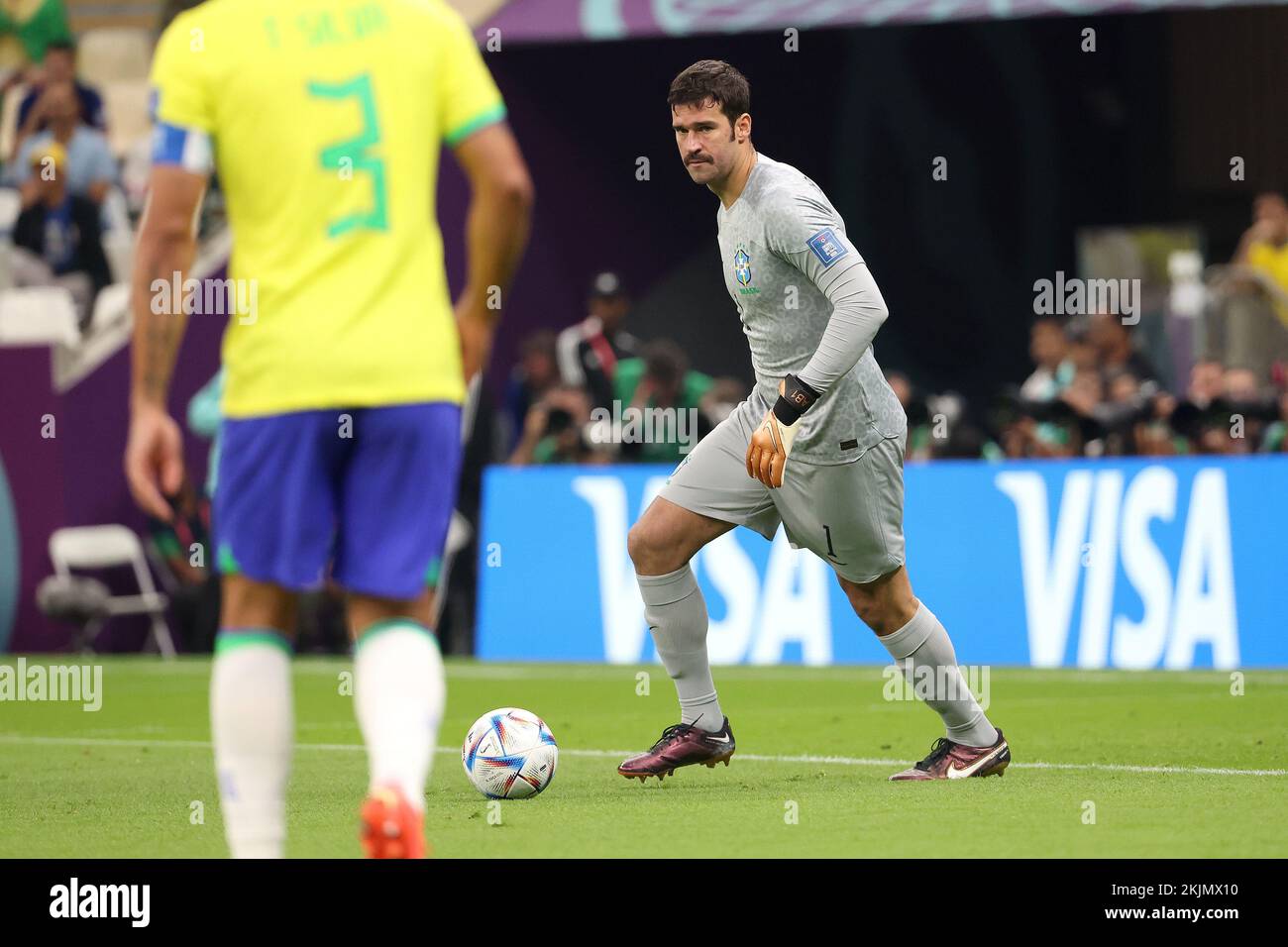 Doha, Qatar. 24th Nov, 2022. Brazil goalkeeper Alisson Becker during the FIFA World Cup 2022, Group G football match between Brazil and Serbia on November 24, 2022 at Lusail Stadium in Al Daayen, Qatar - Photo: Jean Catuffe/DPPI/LiveMedia Credit: Independent Photo Agency/Alamy Live News Stock Photo