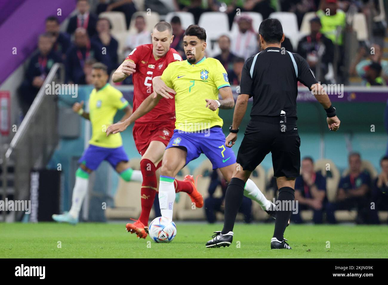Doha, Qatar. 24th Nov, 2022. Lucas Paqueta of Brazil during the FIFA World Cup 2022, Group G football match between Brazil and Serbia on November 24, 2022 at Lusail Stadium in Al Daayen, Qatar - Photo: Jean Catuffe/DPPI/LiveMedia Credit: Independent Photo Agency/Alamy Live News Stock Photo