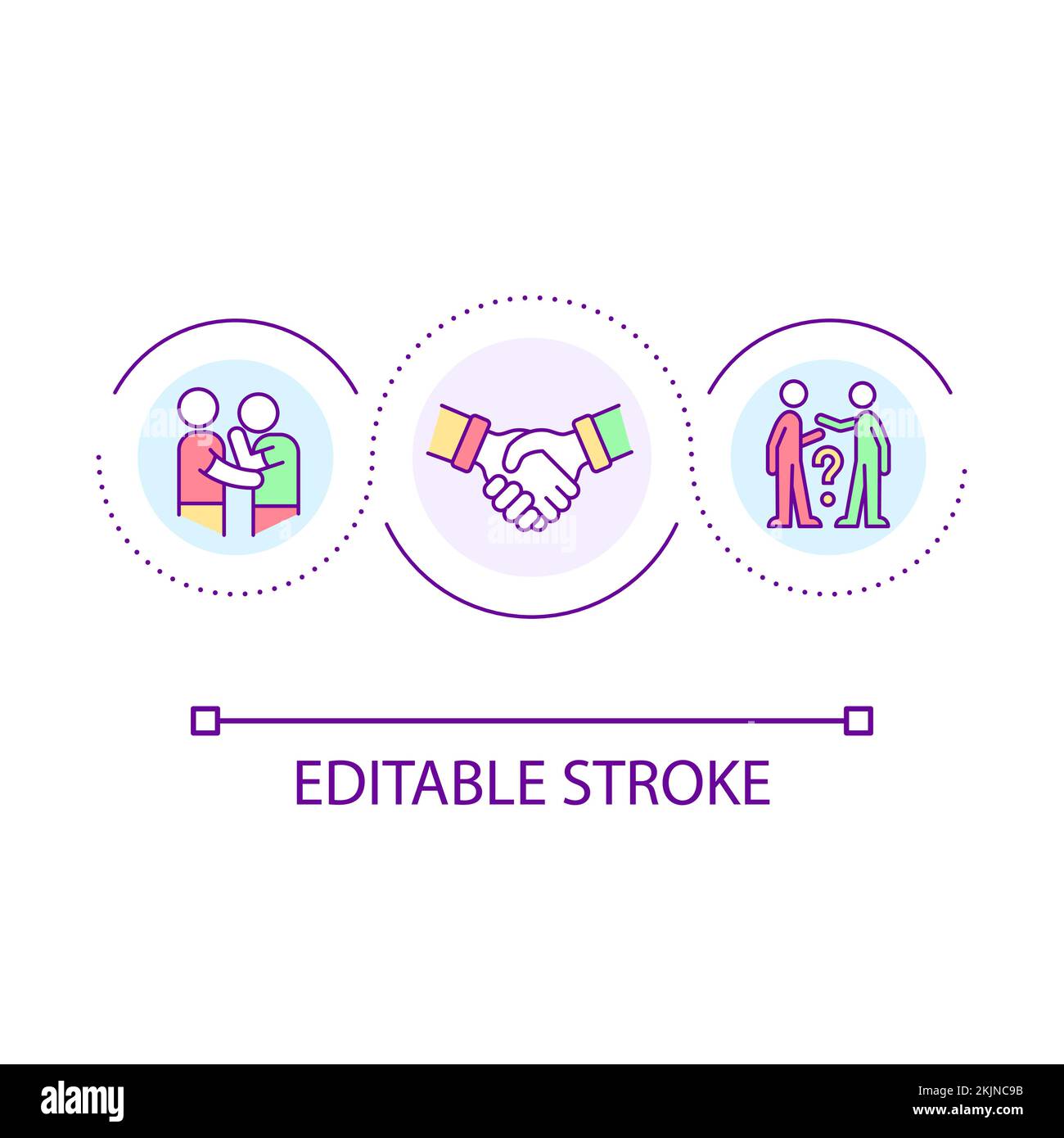 Friend support loop concept icon Stock Vector