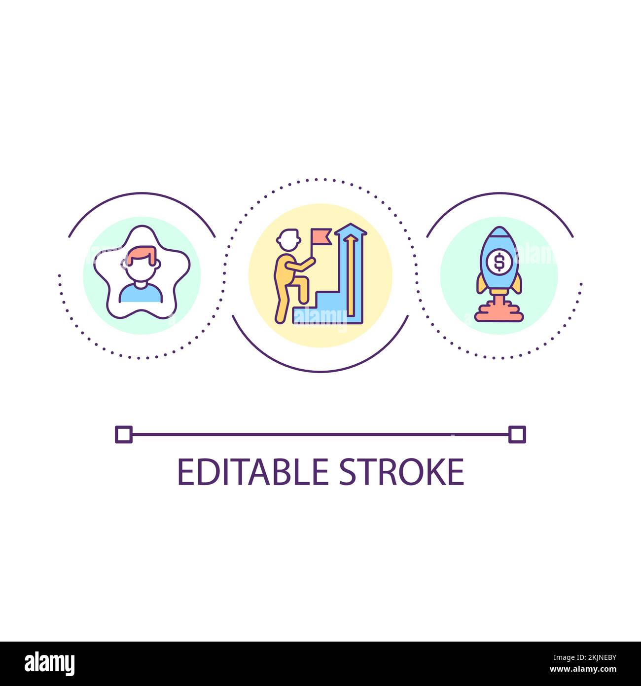 Achieve growth loop concept icon Stock Vector