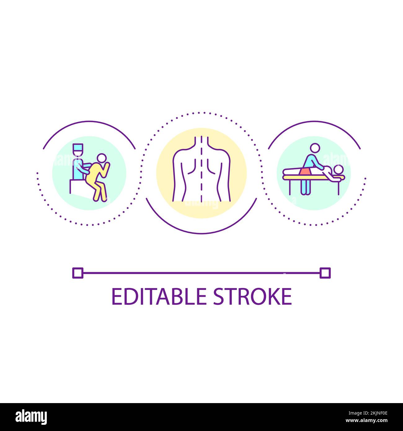 Spine problems loop concept icon Stock Vector