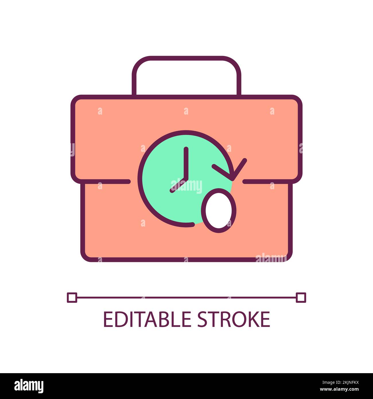 Zero hours contract RGB color icon Stock Vector