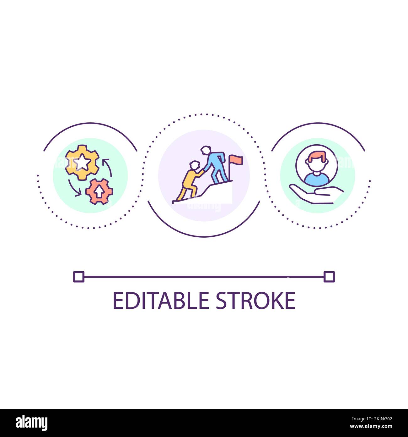 Teamwork loop concept icon Stock Vector