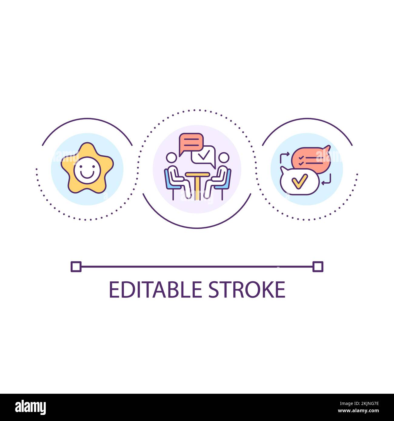 Consulting service loop concept icon Stock Vector