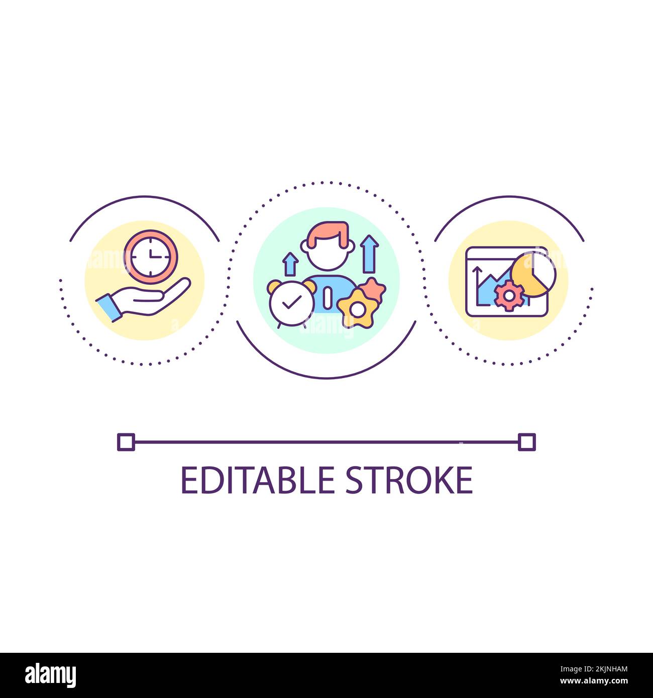 Worker performance loop concept icon Stock Vector