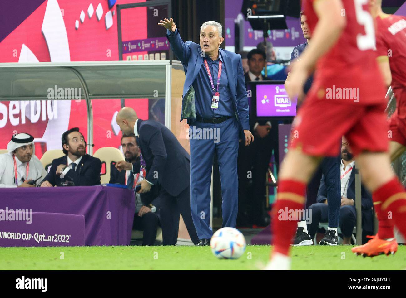 Doha, Qatar. 24th Nov, 2022. Coach of Brazil Tite during the FIFA World Cup 2022, Group G football match between Brazil and Serbia on November 24, 2022 at Lusail Stadium in Al Daayen, Qatar - Photo: Jean Catuffe/DPPI/LiveMedia Credit: Independent Photo Agency/Alamy Live News Stock Photo