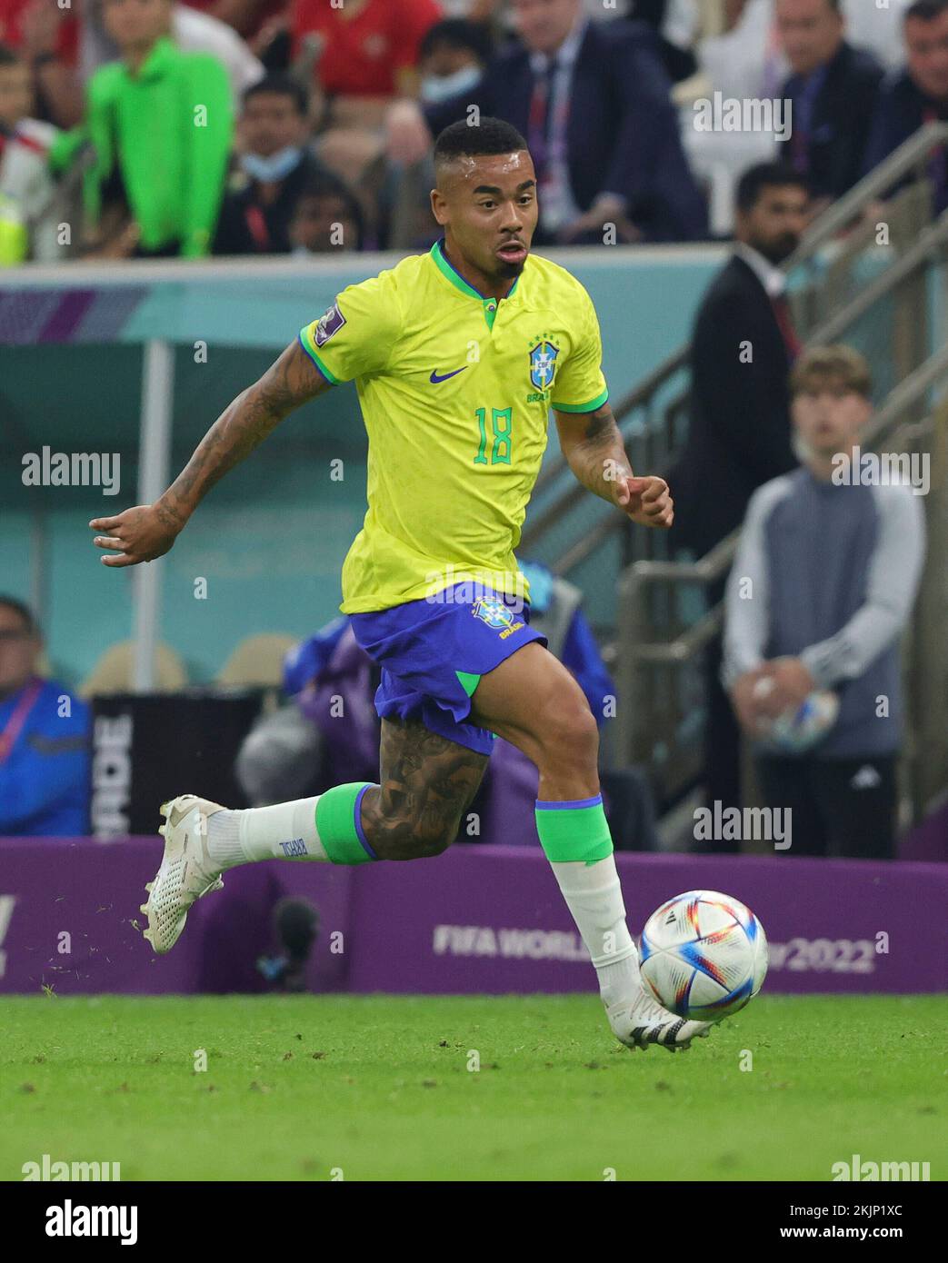Brazil's Gabriel Jesus during the FIFA World Cup Group G match at the  Lusail Stadium in Lusail, Qatar. Picture date: Thursday November 24, 2022  Stock Photo - Alamy