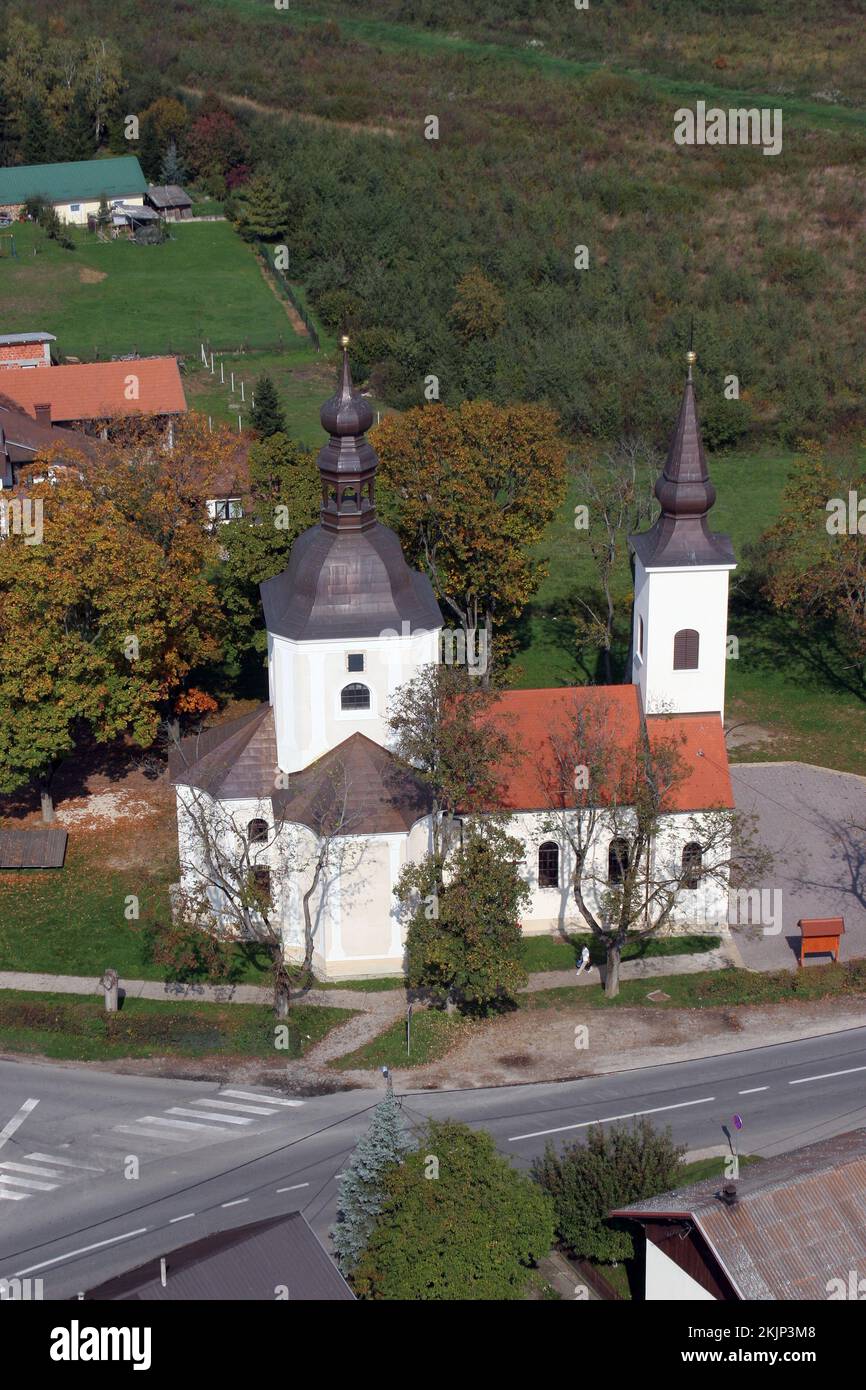 The parish church of Our Lady of Sorrows of Carinthia in Krizevci, Croatia Stock Photo