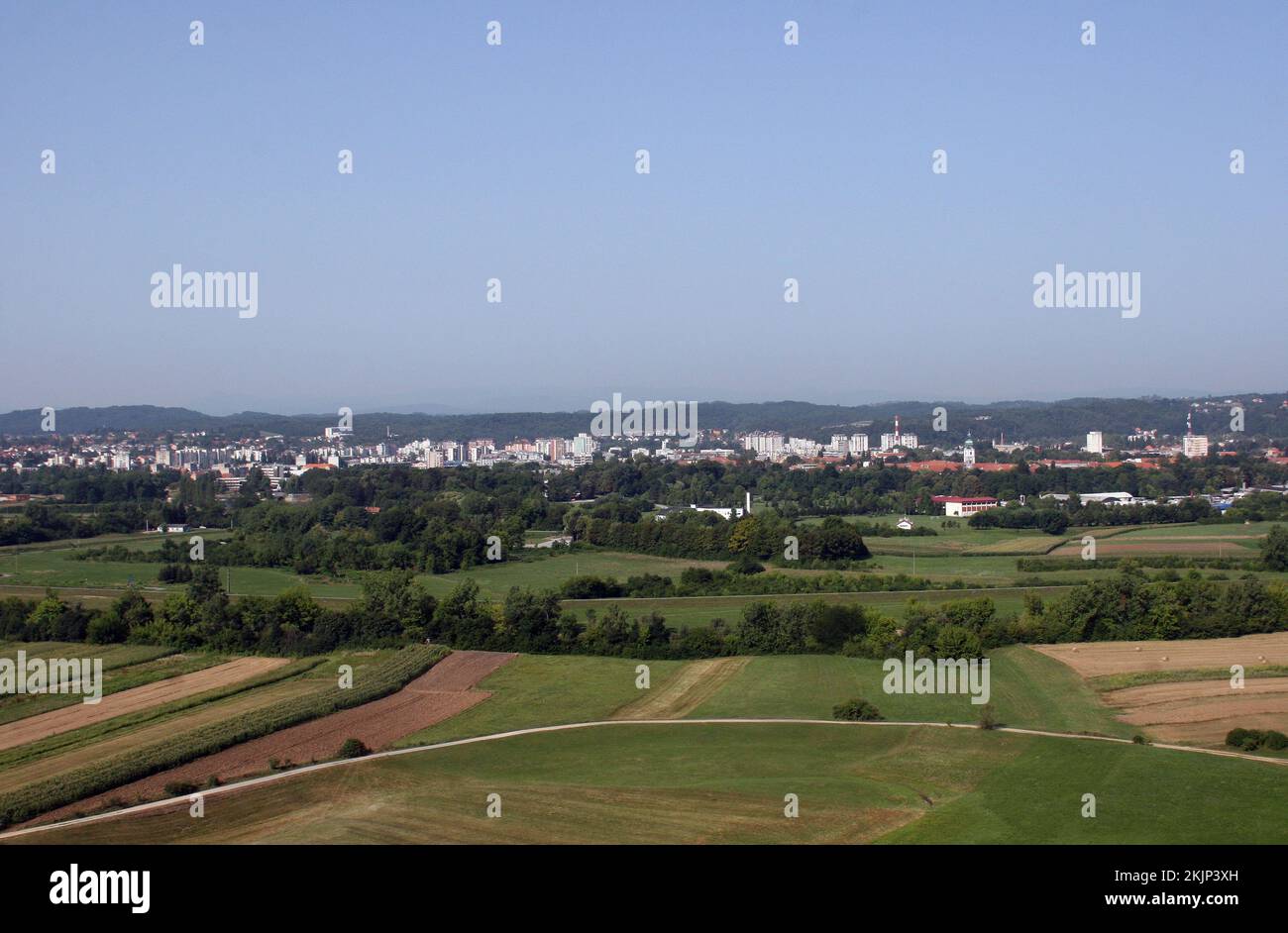 Aerial view of the town of Karlovac in continental Croatia Stock Photo