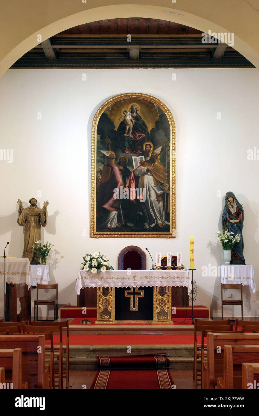 The main altar in the parish church of St. Bernard in Funtana, Croatia