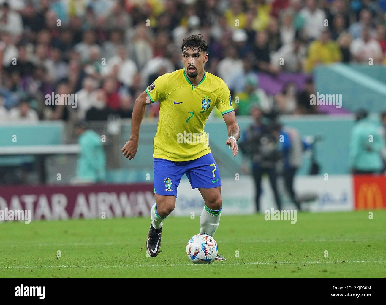 11/24/2022, Khalifa International Stadium, Doha, QAT, World Cup FIFA 2022, Group G, Brazil vs Serbia, in the picture Brazil's midfielder Lucas Paqueta Stock Photo