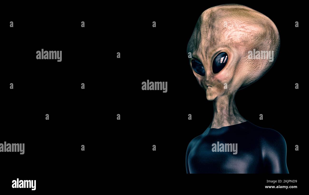 Gray Alien ET extraterrestrial. Extremely detailed and realistic high resolution 3d render Stock Photo