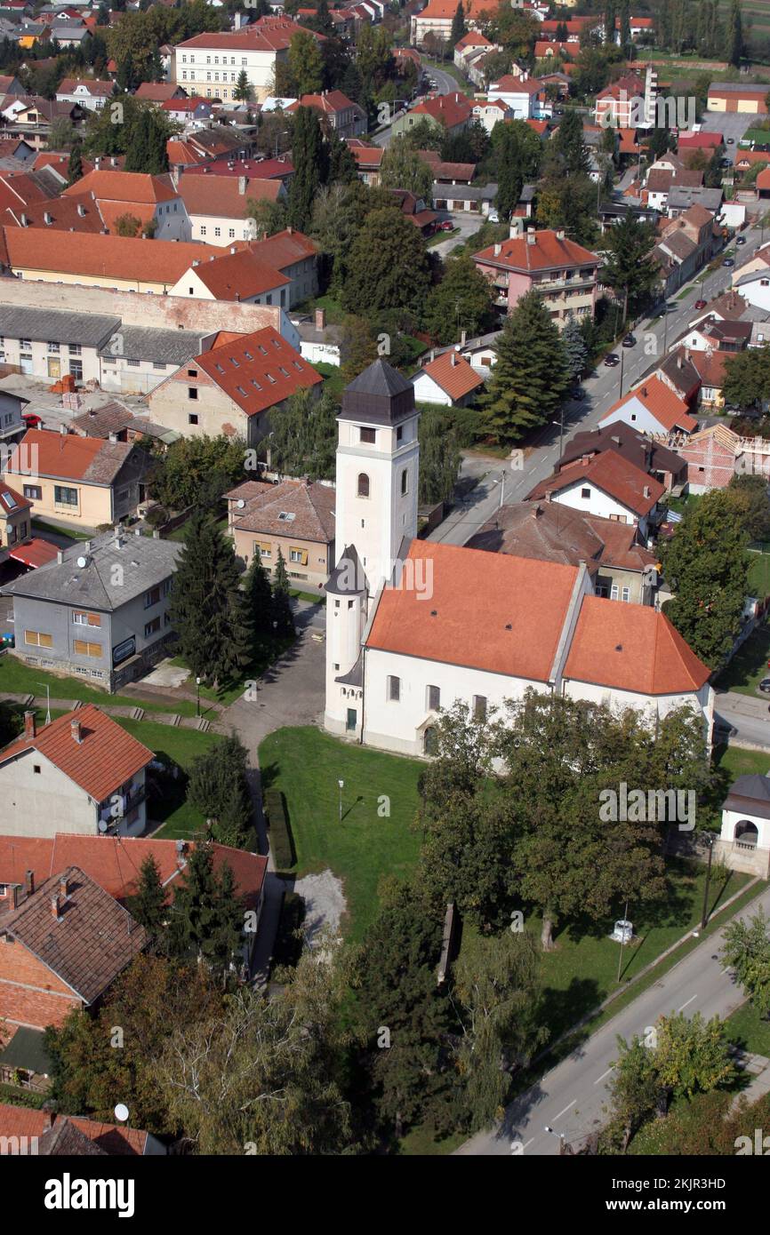 Church of the Holy Cross in Krizevci, Croatia Stock Photo