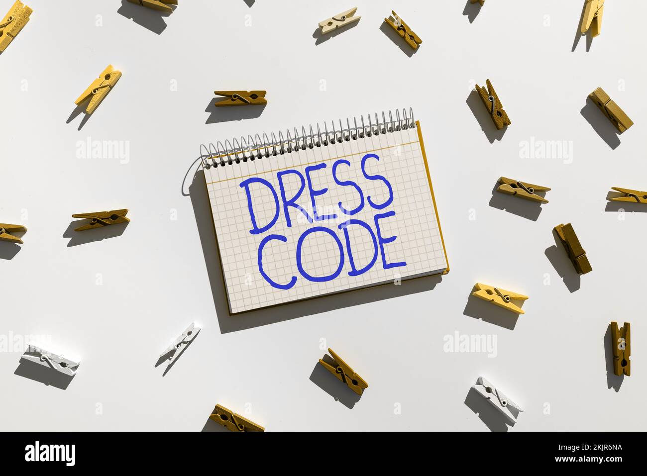 Writing displaying text Dress Code. Word for an accepted way of