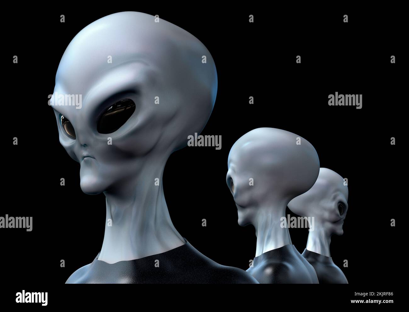 Alien Gray Humanoid ET Extraterrestrial character. Extremely detailed and realistic very high resolution 3d render Stock Photo