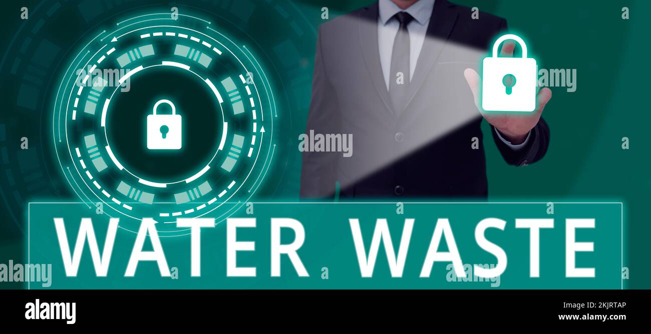 Process Water Above Sign Hand writing sign Water Waste. Conceptual photo liquid that has been ...