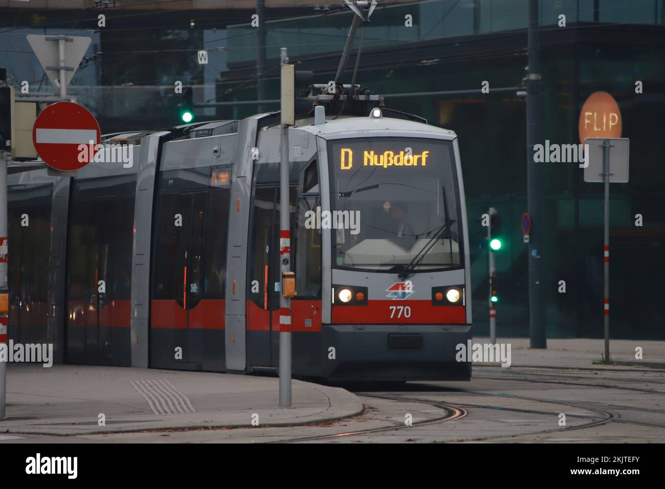 Tram of the Wiener Linien in Vienna. Stock Photo