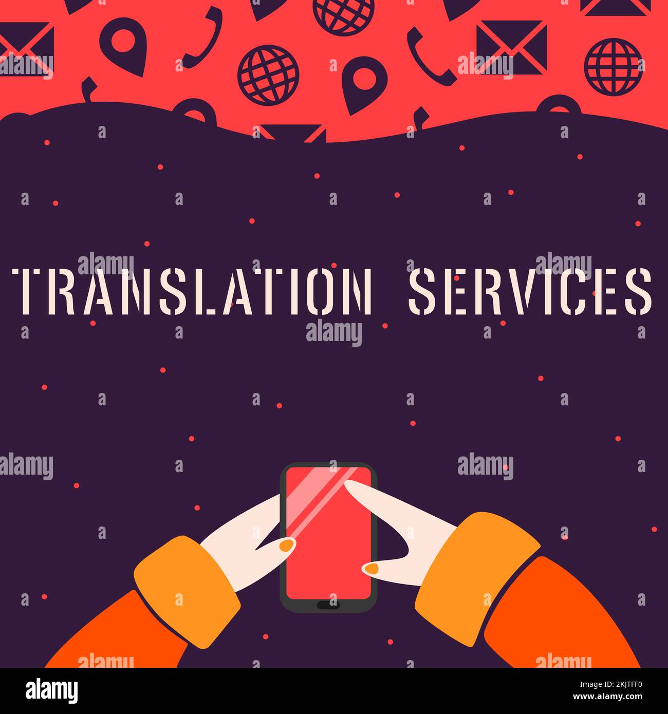 Writing displaying text Translation Services. Business idea