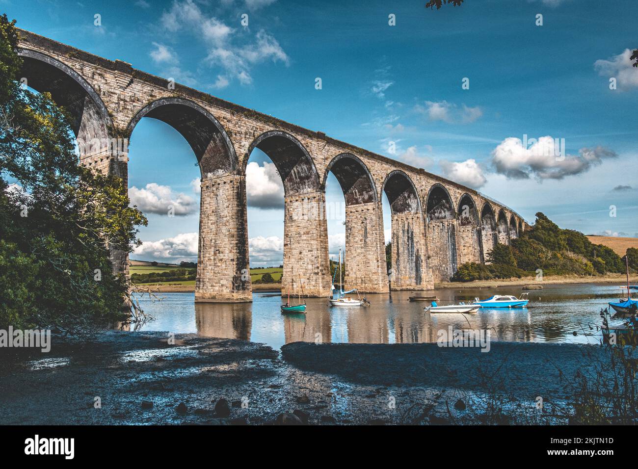 St Germans Viaduct Over the River Tiddy Stock Photo