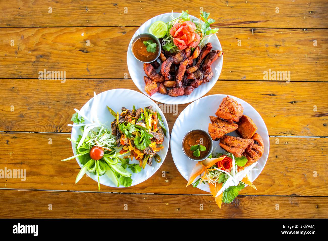 Hot and Spicy  Nepali Food and Snacks Stock Photo
