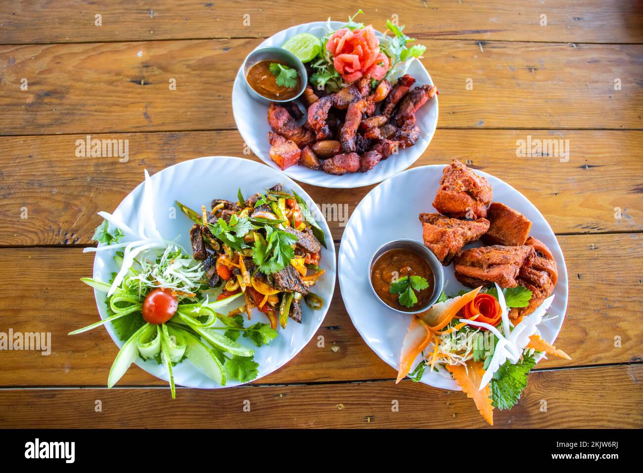Hot and Spicy  Nepali Food and Snacks Stock Photo