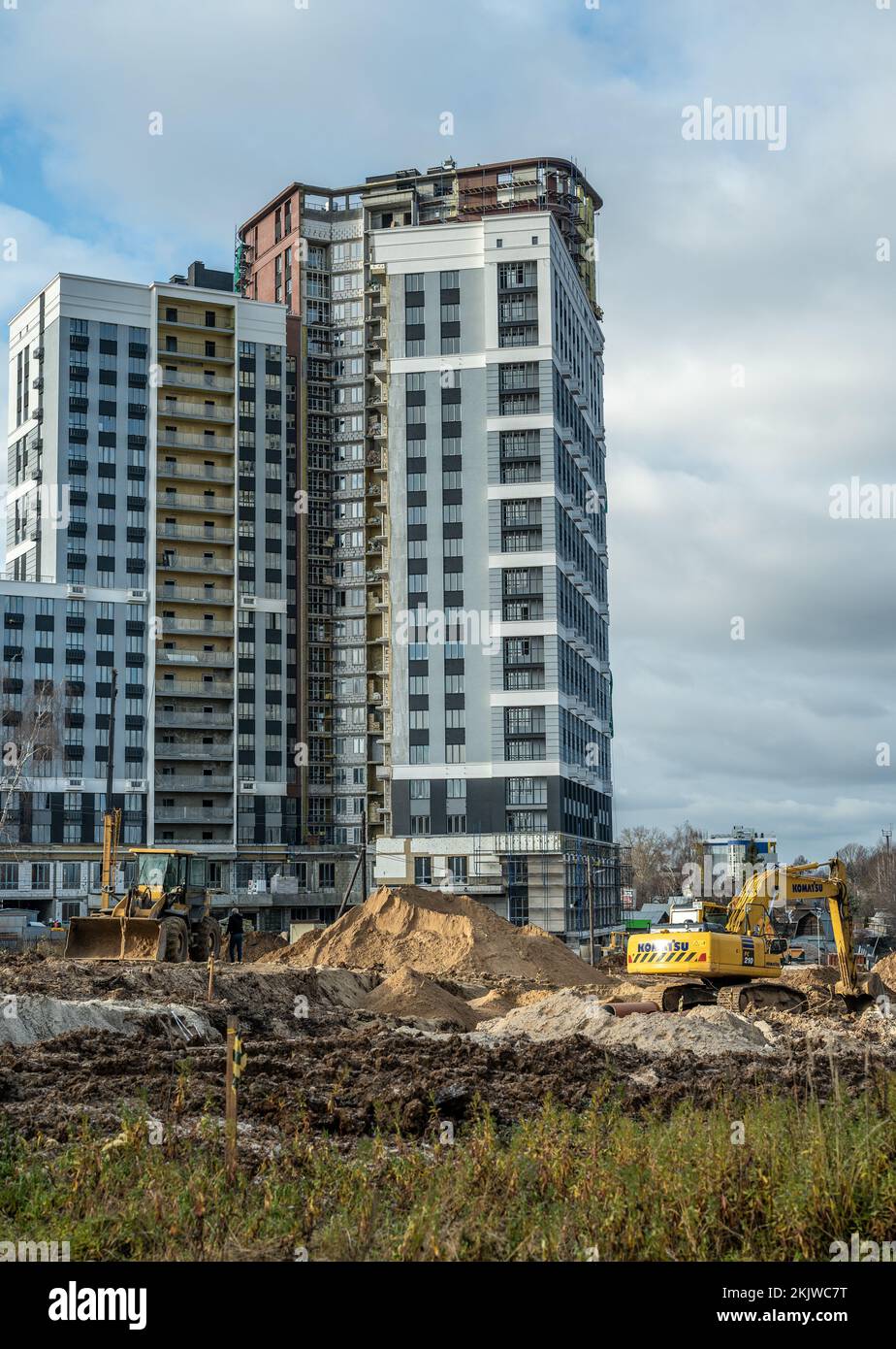 New York, USA November 25, 2022 Construction of a modern multi