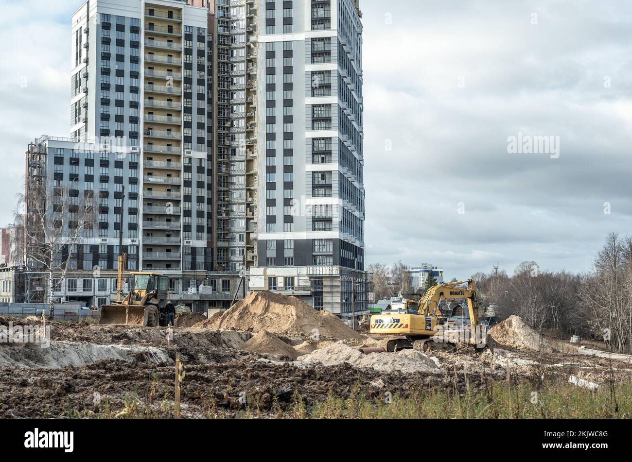 New York, USA November 25, 2022 Construction of a modern multi