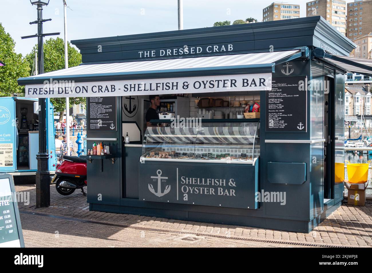 The Dressed Crab, a seafood street food stall in Torquay, Devon, UK