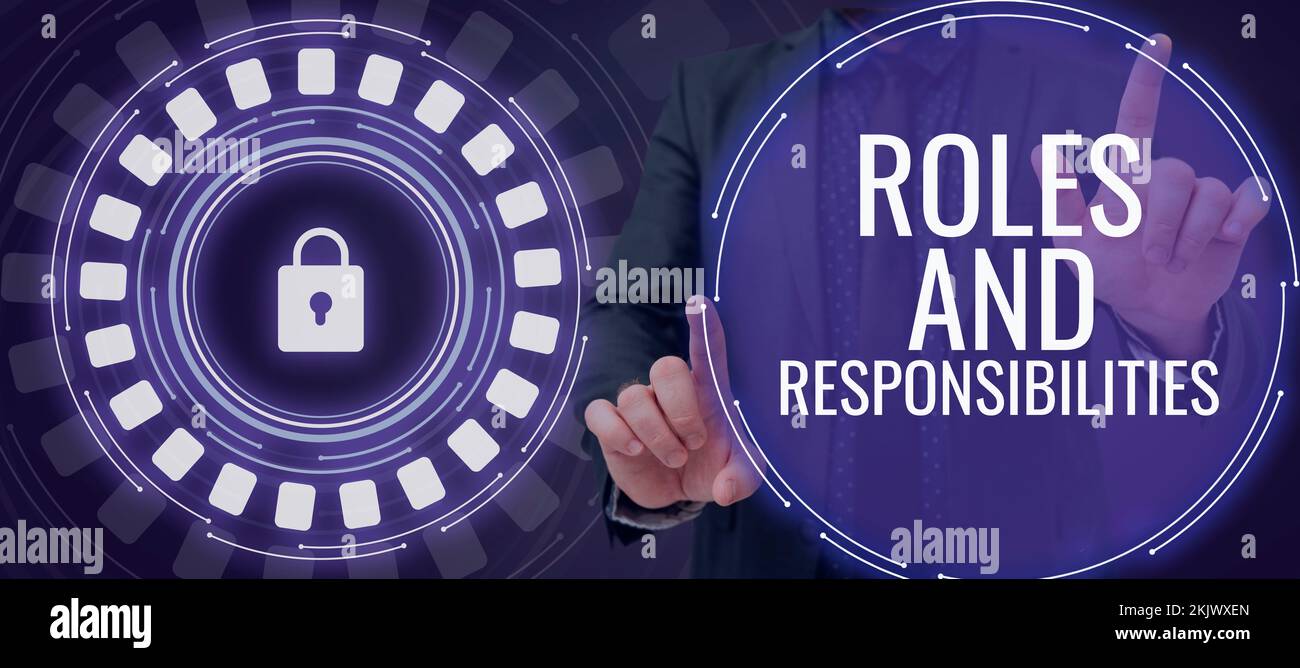 Conceptual display Roles And Responsibilities. Business idea Business