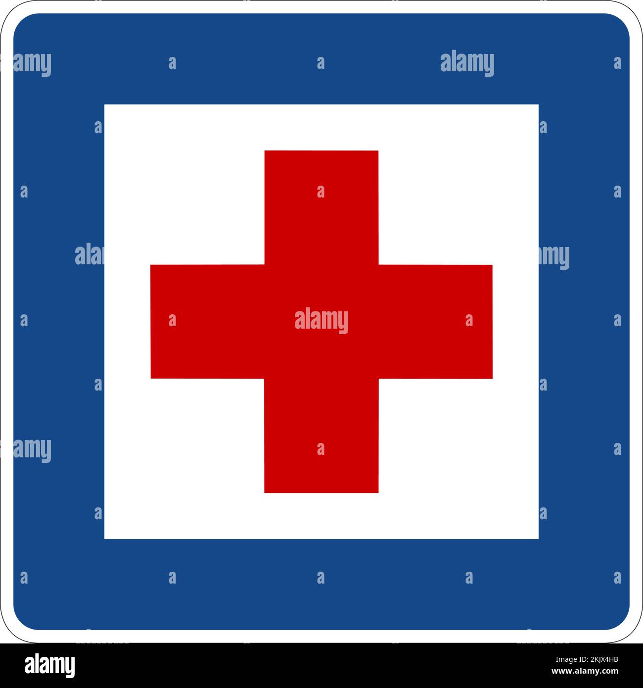 Hospital or first aid center sign, Service Signs, road signs germany Stock Vector