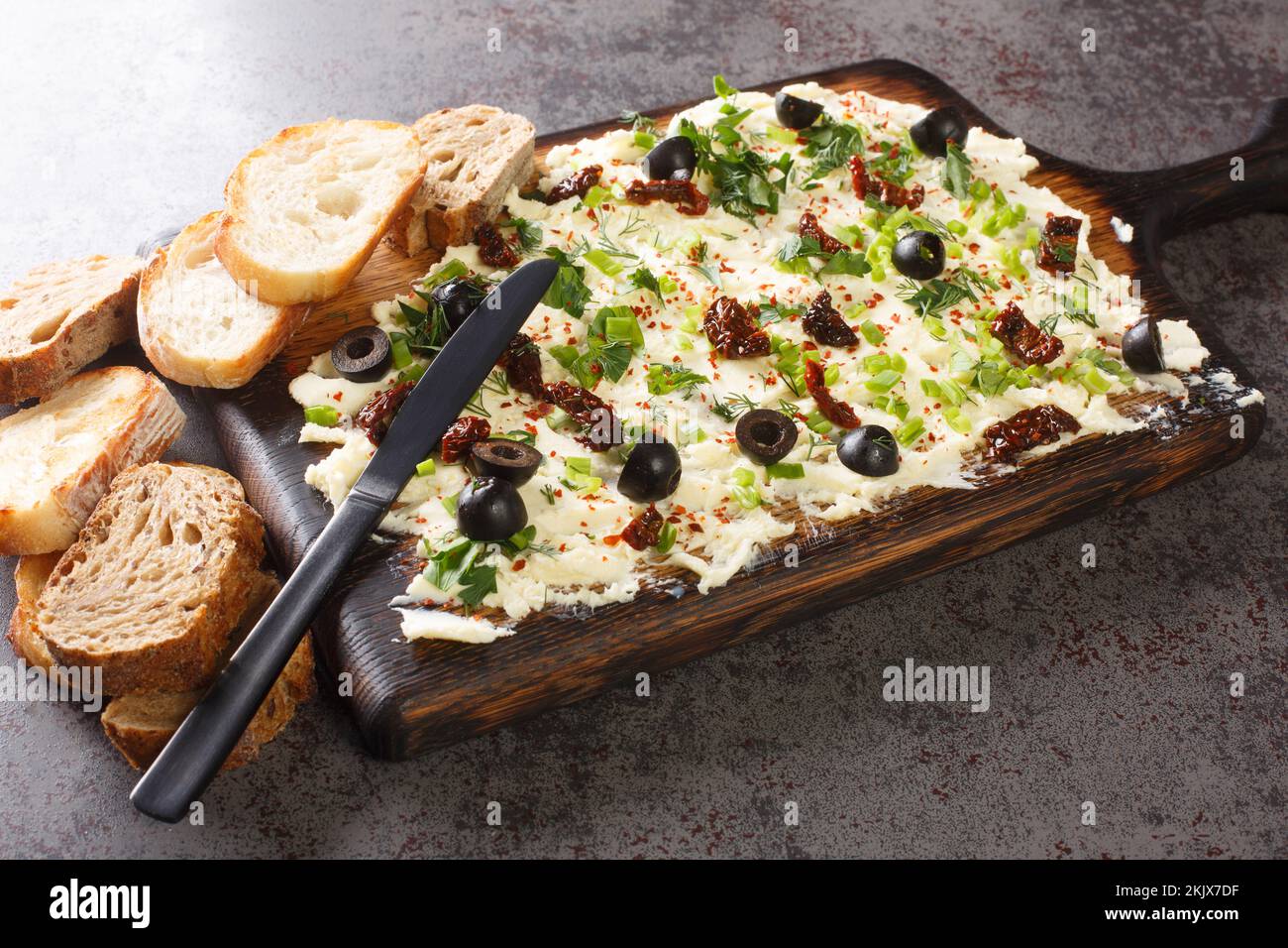 Appetizer Butter board, flavorful, food trend, spread, snack served