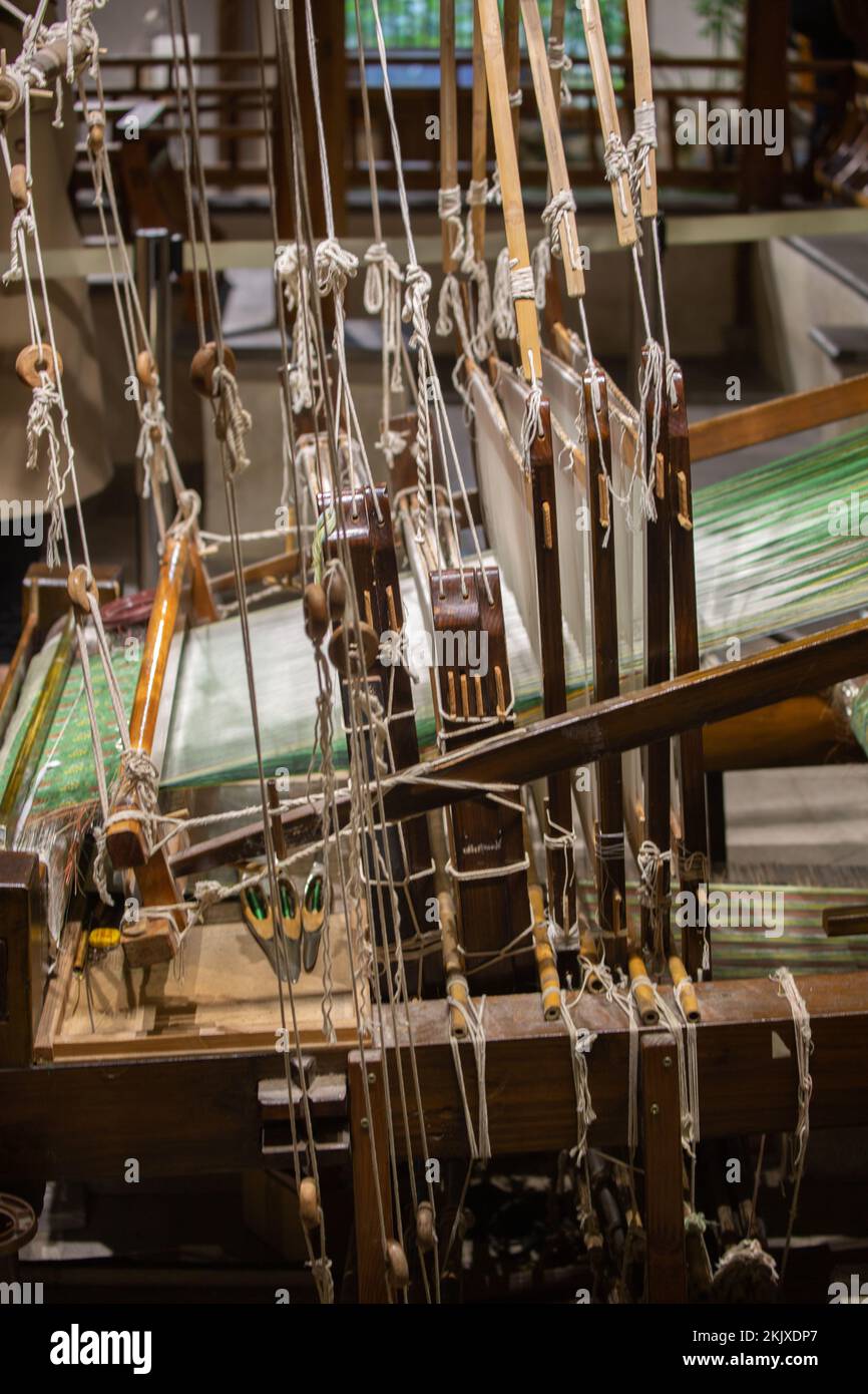 Old Silk making machine Stock Photo Alamy