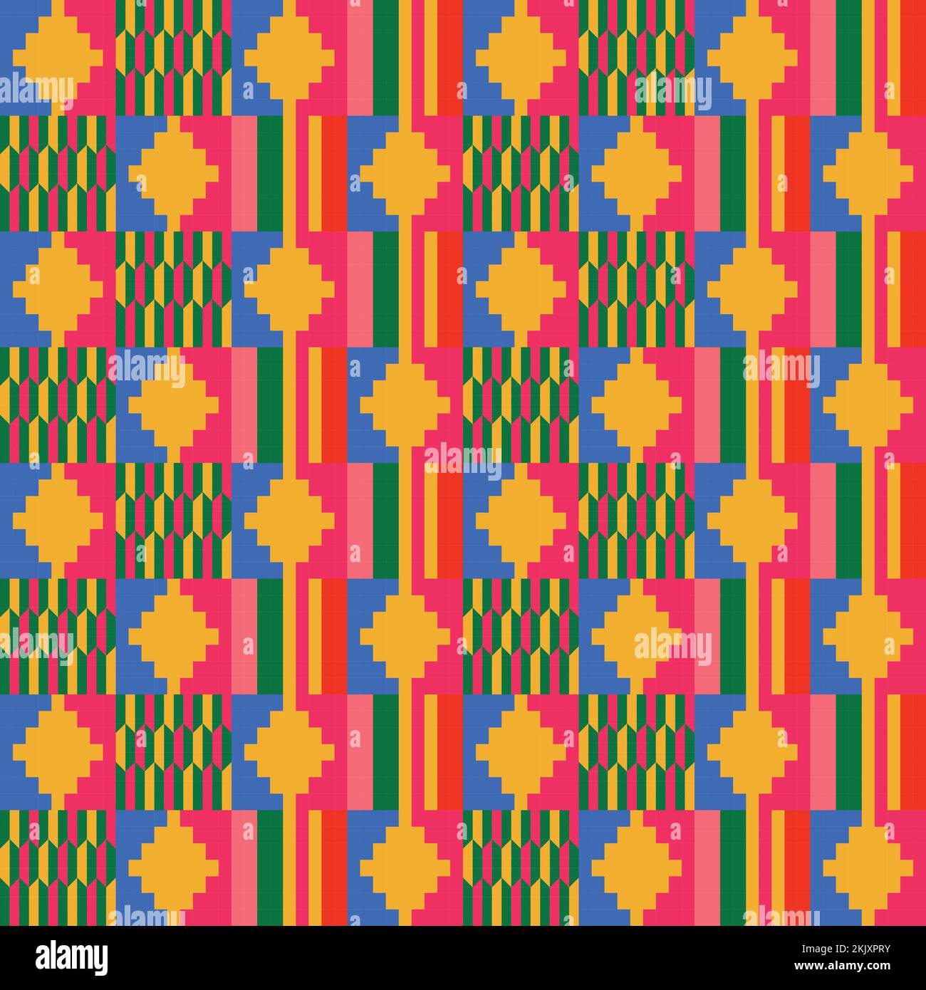 African vector kente print, traditional fabric from Ghana. Perfect for