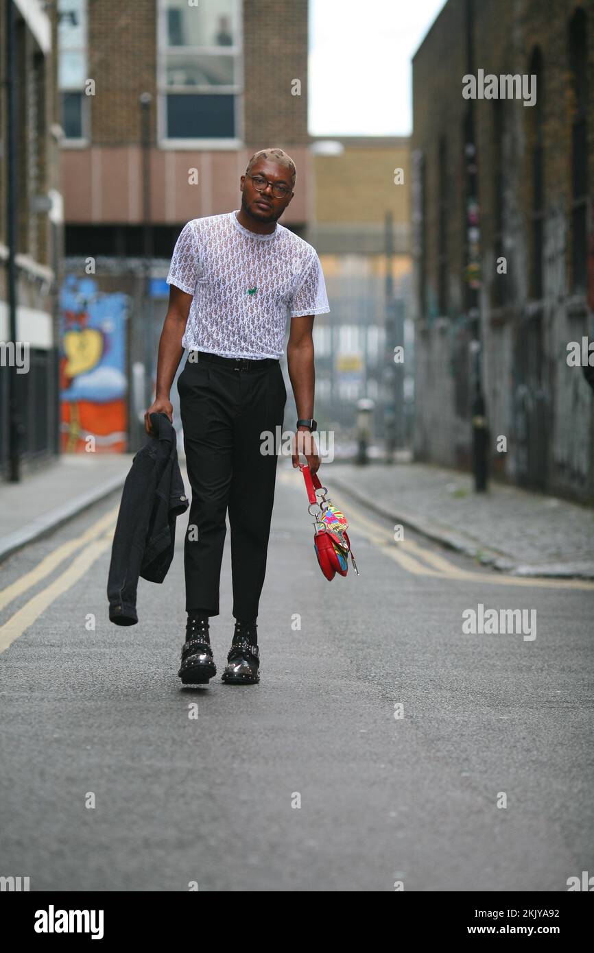 Young man street style in London Stock Photo