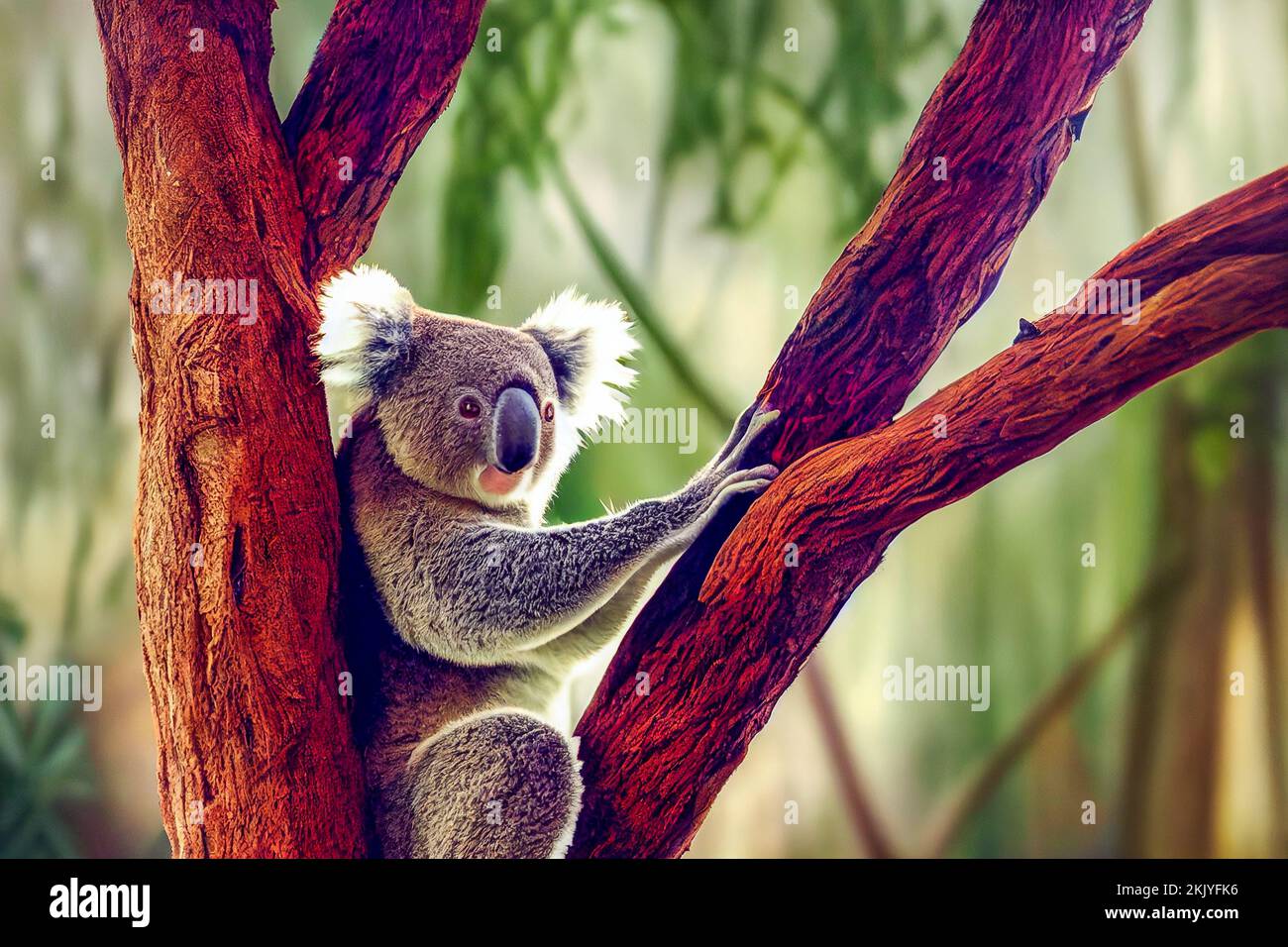 Koala climbing tree forest hi-res stock photography and images - Alamy